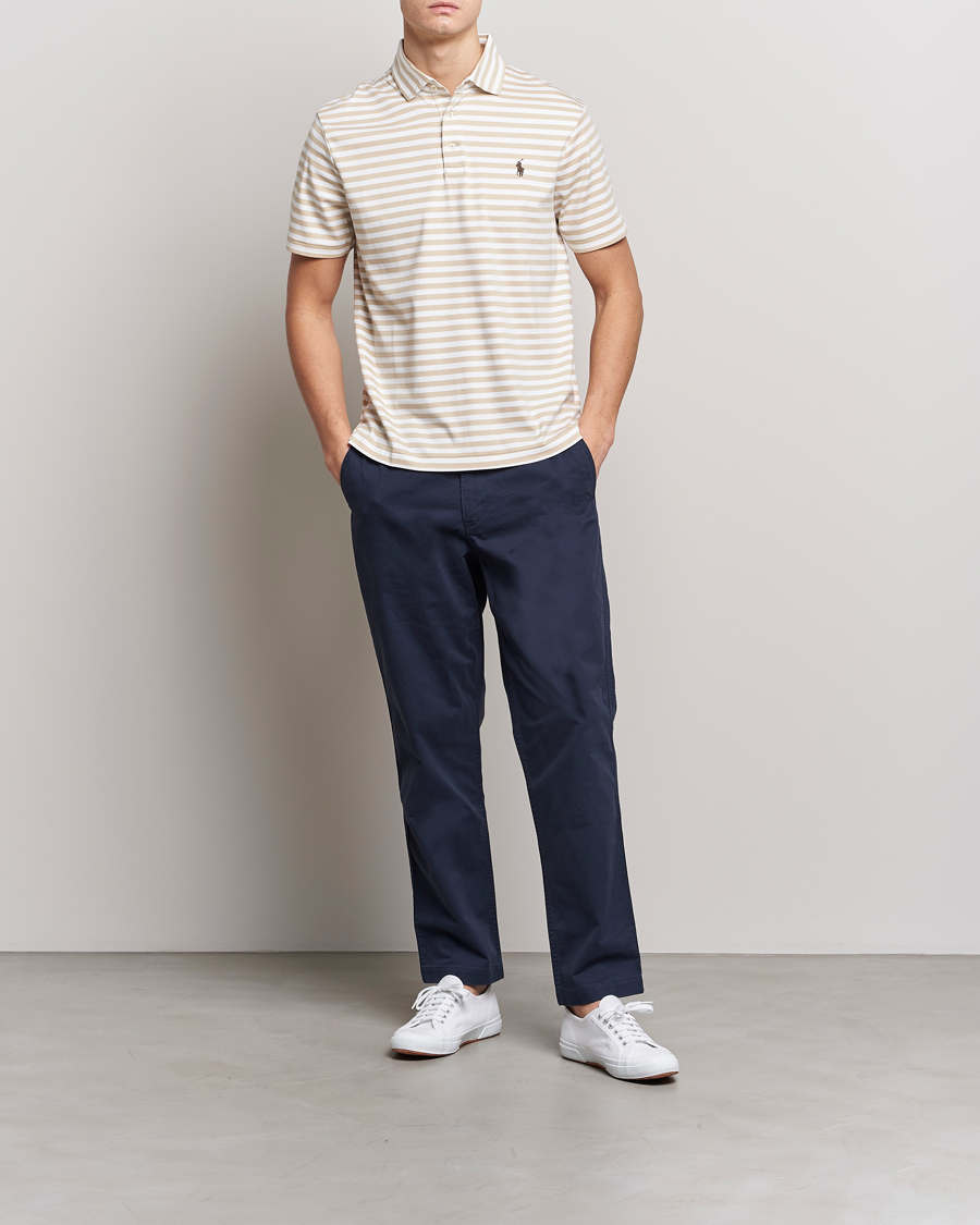Hombres | Polos | Polo Ralph Lauren | Luxury Pima Cotton Striped Polo Beige/White