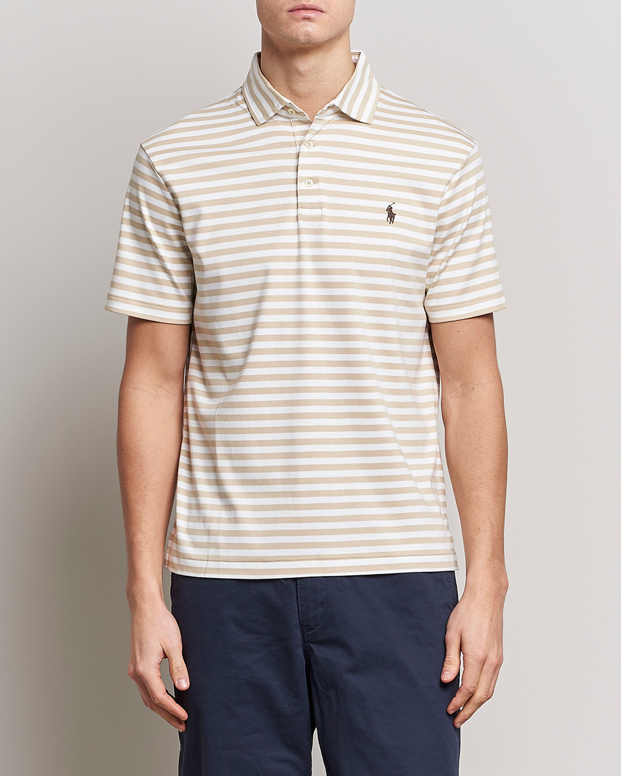 Hombres | Polos | Polo Ralph Lauren | Luxury Pima Cotton Striped Polo Beige/White