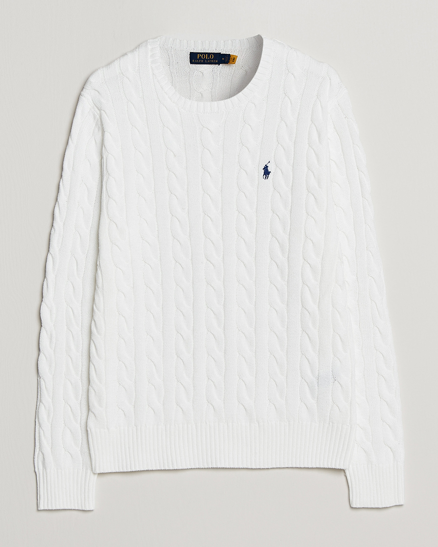 Hombres | Jerséis y prendas de punto | Polo Ralph Lauren | Cotton Cable Pullover White
