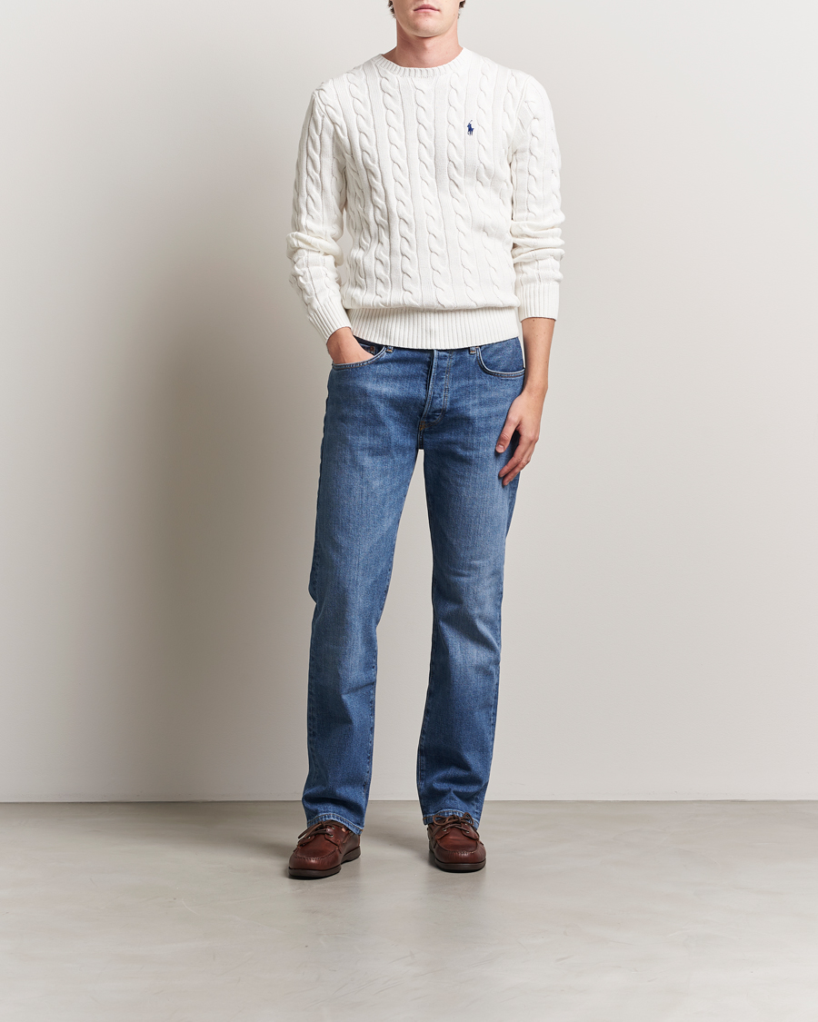 Hombres | Jerséis y prendas de punto | Polo Ralph Lauren | Cotton Cable Pullover White