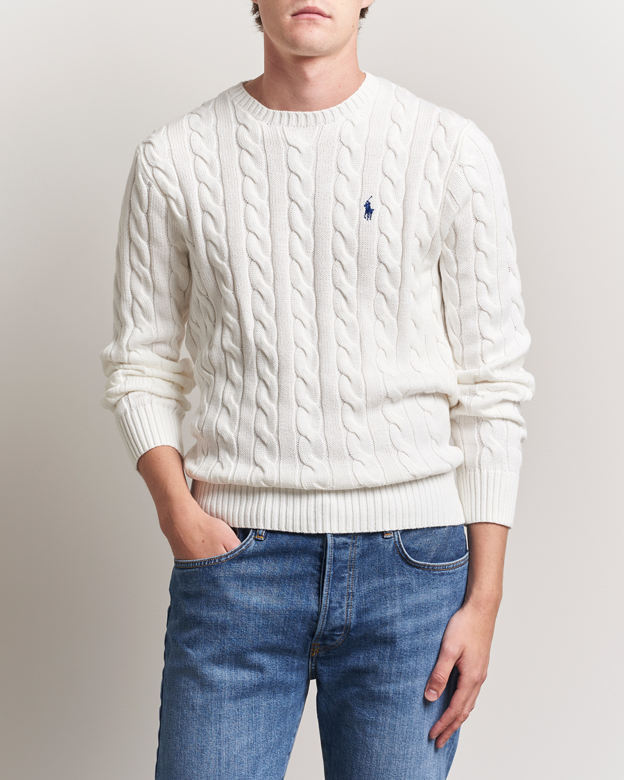 Hombres | Jerséis y prendas de punto | Polo Ralph Lauren | Cotton Cable Pullover White