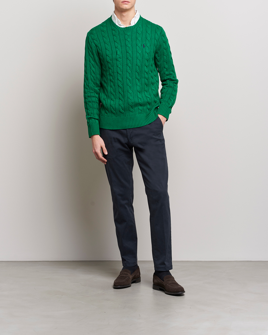Hombres | Jerséis y prendas de punto | Polo Ralph Lauren | Cotton Cable Pullover Athletic Green