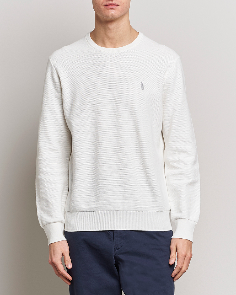 Hombres | Jerséis y prendas de punto | Polo Ralph Lauren | Textured Crew Neck Sweater Deckwash White