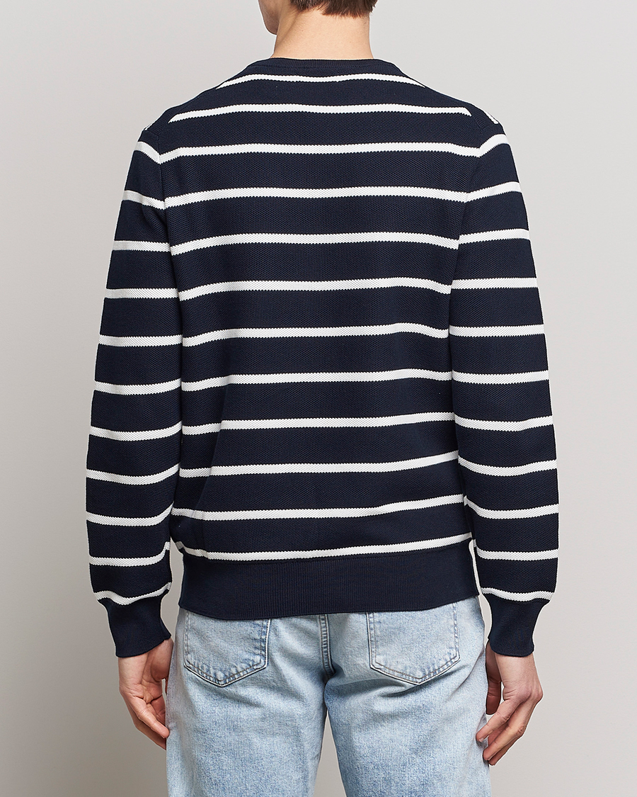 Hombres | Jerséis y prendas de punto | Polo Ralph Lauren | Textured Striped Crew Neck Sweater Navy/White