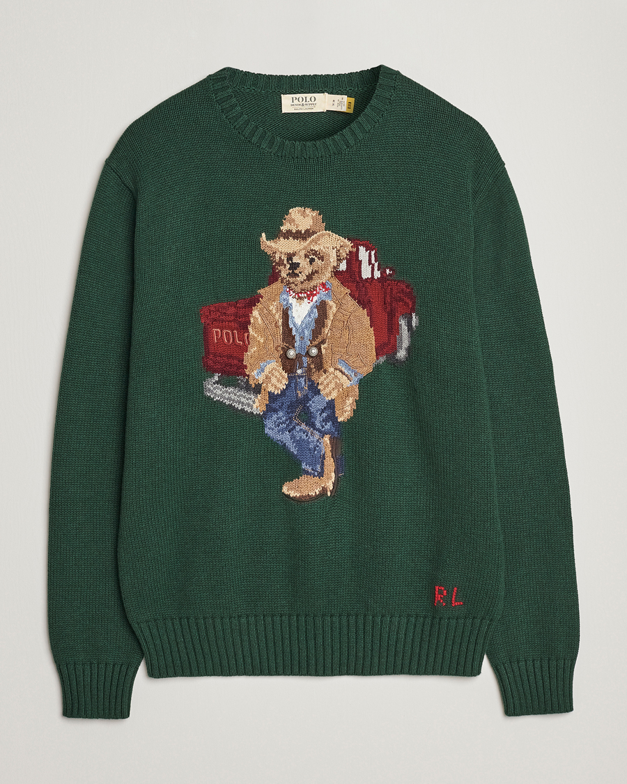 Hombres | Jerséis y prendas de punto | Polo Ralph Lauren | Knitted Crew Neck Bear Sweater New Forest Heather