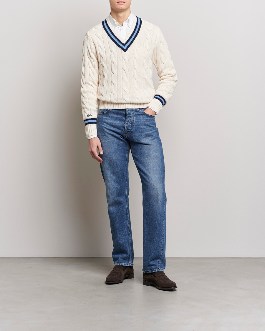 Hombres | Jerséis y prendas de punto | Polo Ralph Lauren | Cricket Sweater Cream/Navy Stripe