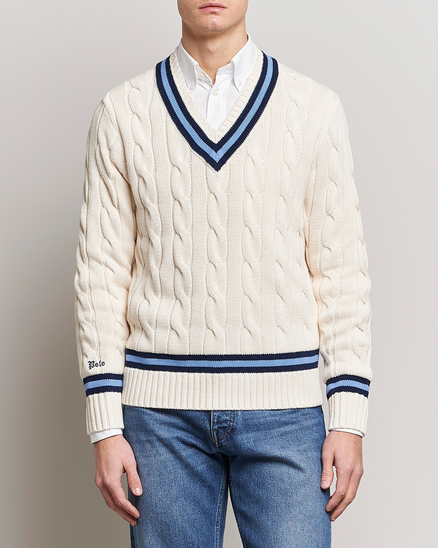 Hombres | Jerséis y prendas de punto | Polo Ralph Lauren | Cricket Sweater Cream/Navy Stripe