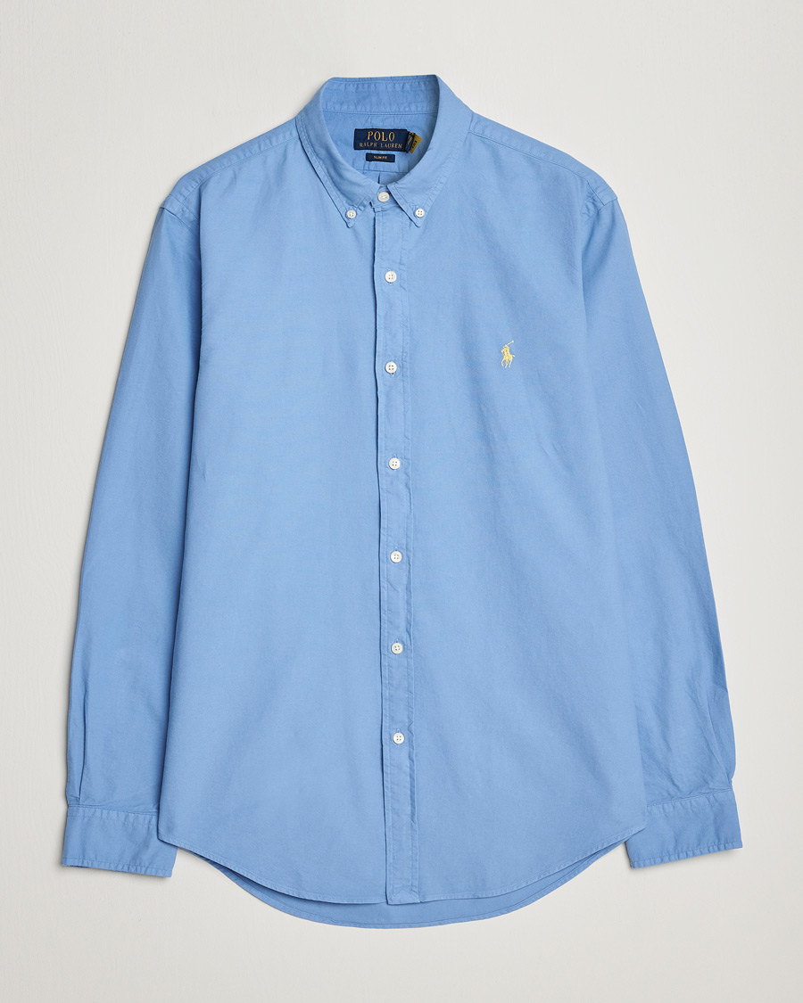 Hombres | Camisas | Polo Ralph Lauren | Slim Fit Garment Dyed Oxford Shirt Blue