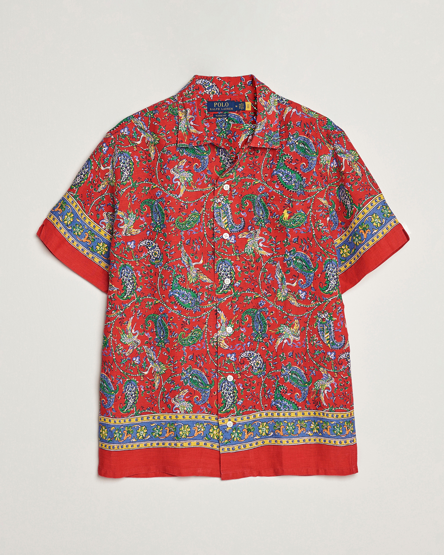 Hombres | Camisas | Polo Ralph Lauren | Linen Printed Camp Collar Shirt Red Multi