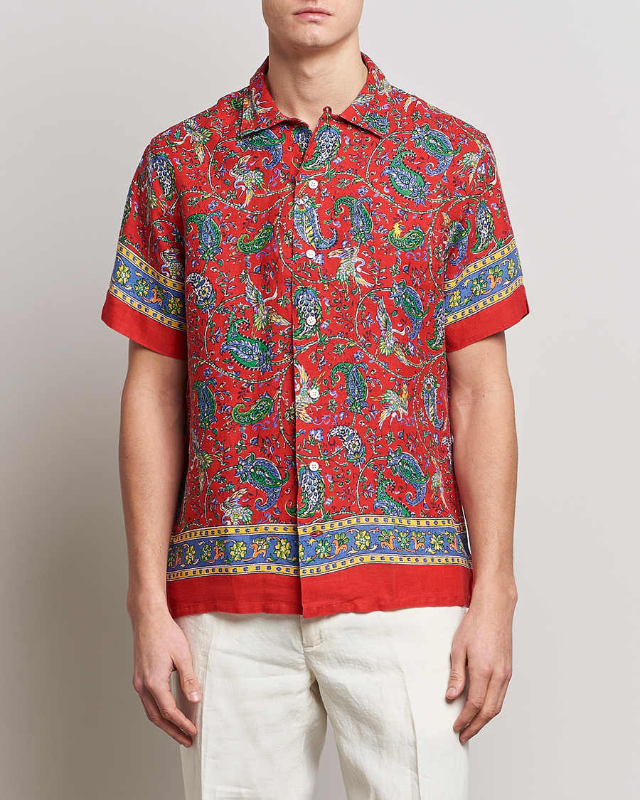 Hombres | Camisas | Polo Ralph Lauren | Linen Printed Camp Collar Shirt Red Multi