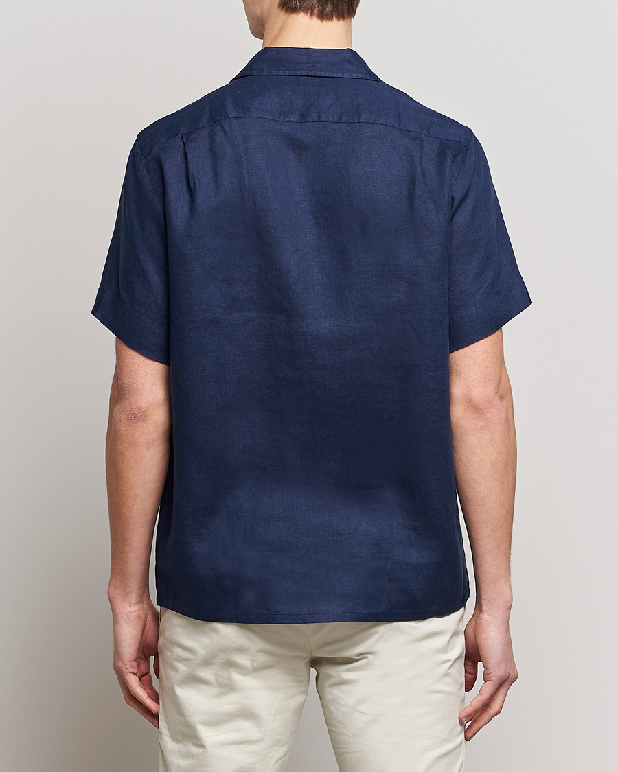 Hombres | Camisas | Polo Ralph Lauren | Linen Camp Collar Short Sleeve Shirt Newport Navy