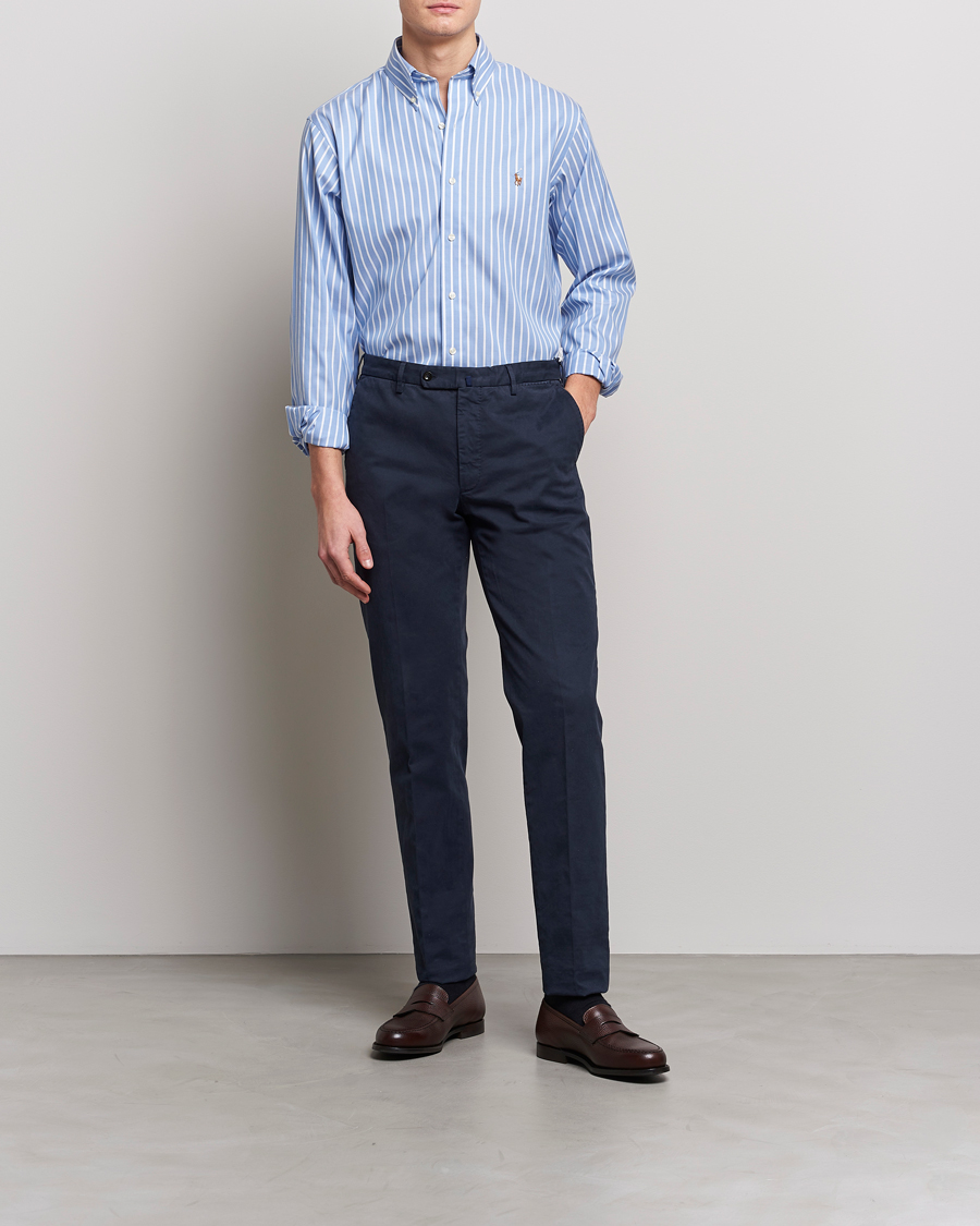 Hombres | Camisas | Polo Ralph Lauren | Custom Fit Striped Dress Shirt Blue/White