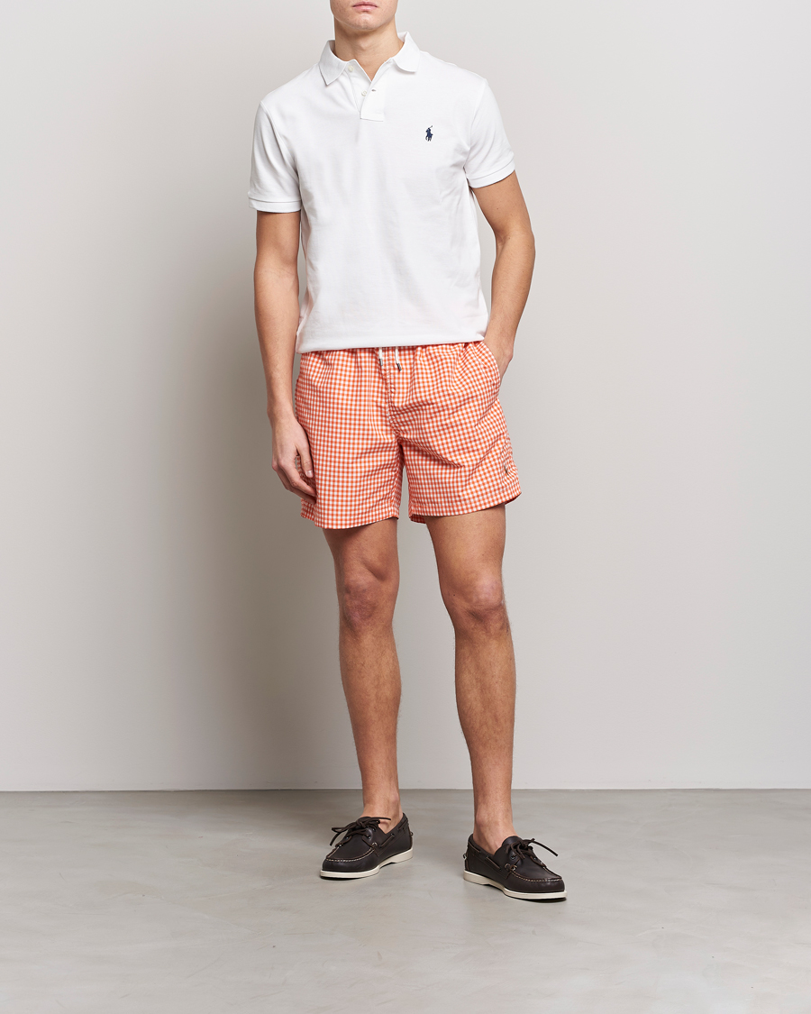 Hombres | Bañadores | Polo Ralph Lauren | Traveler Gingham Swimshorts Sailing Orange
