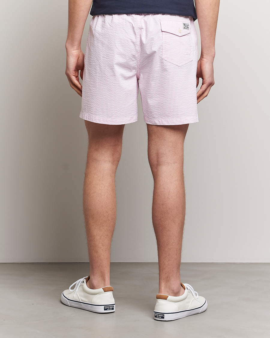 Hombres | Bañadores | Polo Ralph Lauren | Recyceled Traveler Boxer Seersucker Swimshorts Pink/White