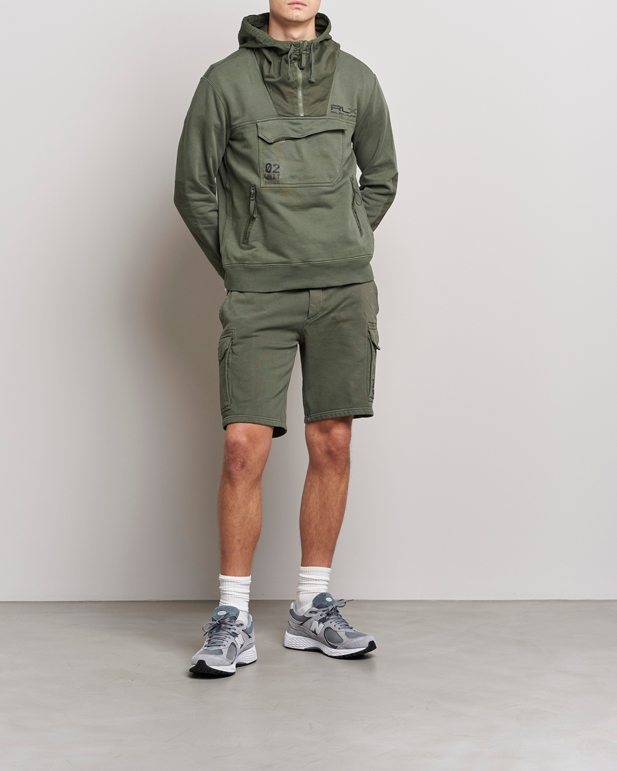 Hombres | Pantalones cortos | RLX Ralph Lauren | Terry Back Fleece Cargo Shorts Fossil Green