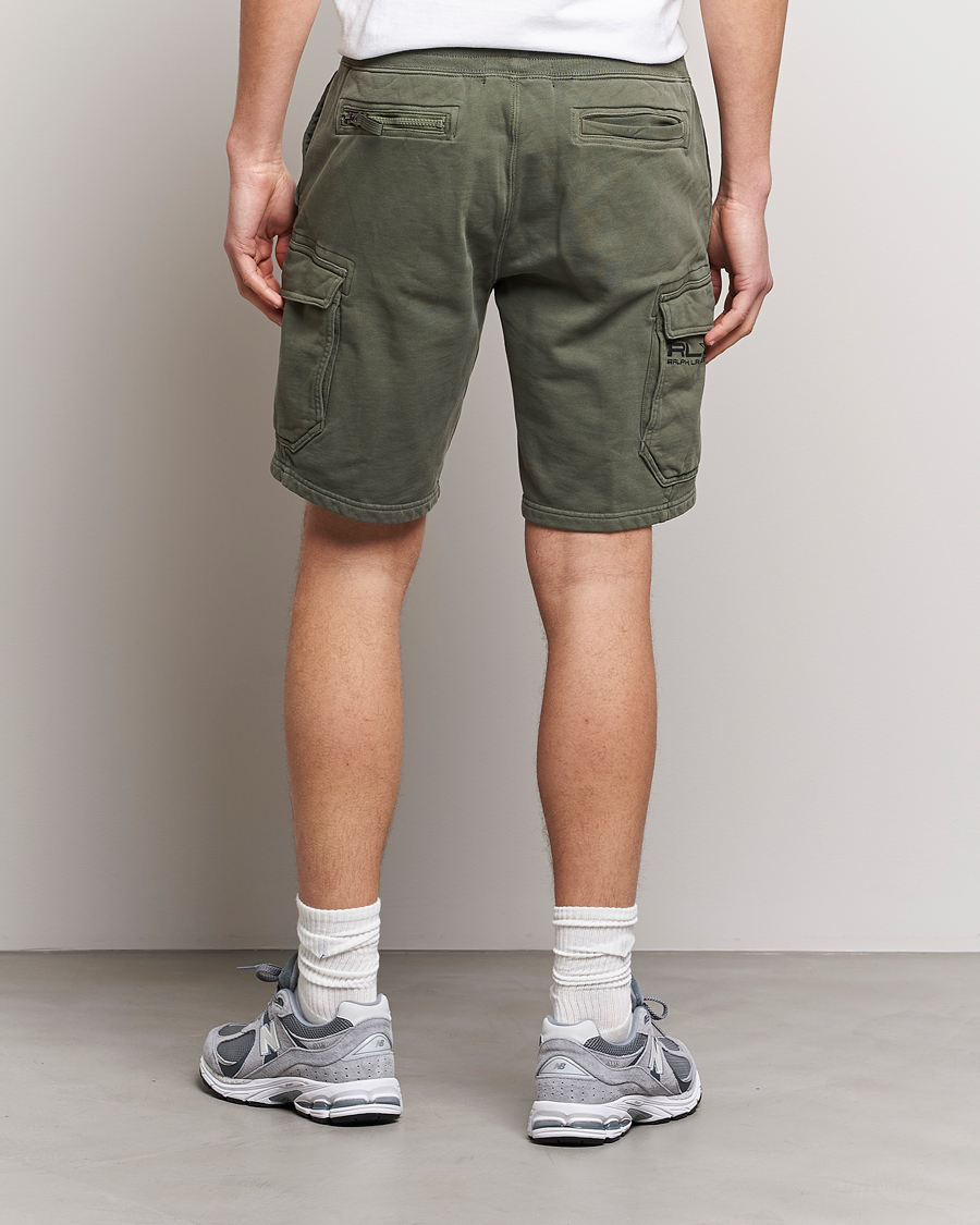 Hombres | Pantalones cortos | RLX Ralph Lauren | Terry Back Fleece Cargo Shorts Fossil Green