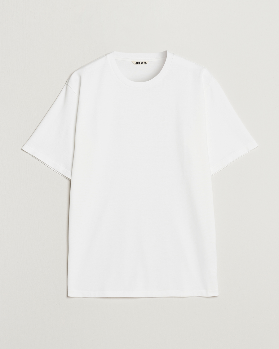 Hombres | Camisetas | Auralee | Luster Plaiting T-Shirt White