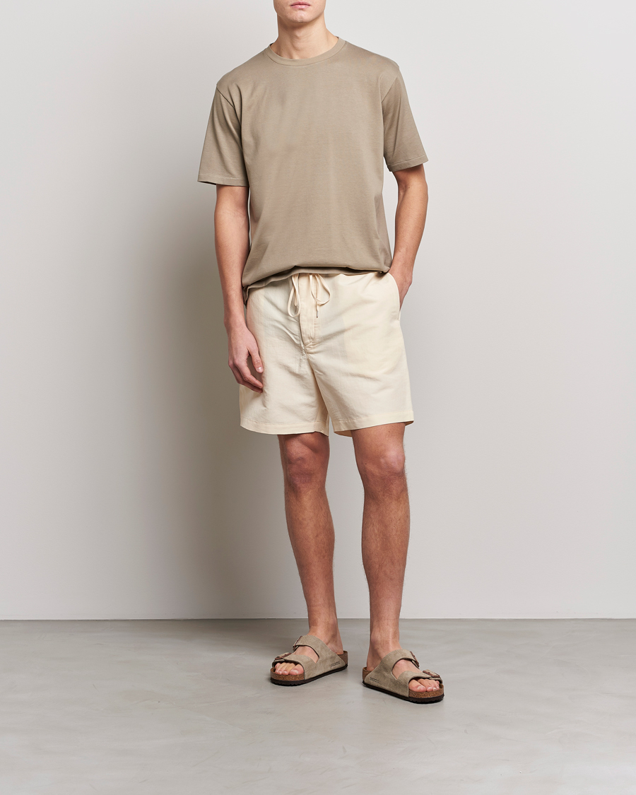Hombres | Camisetas | Auralee | Luster Plaiting T-Shirt Khaki Grey