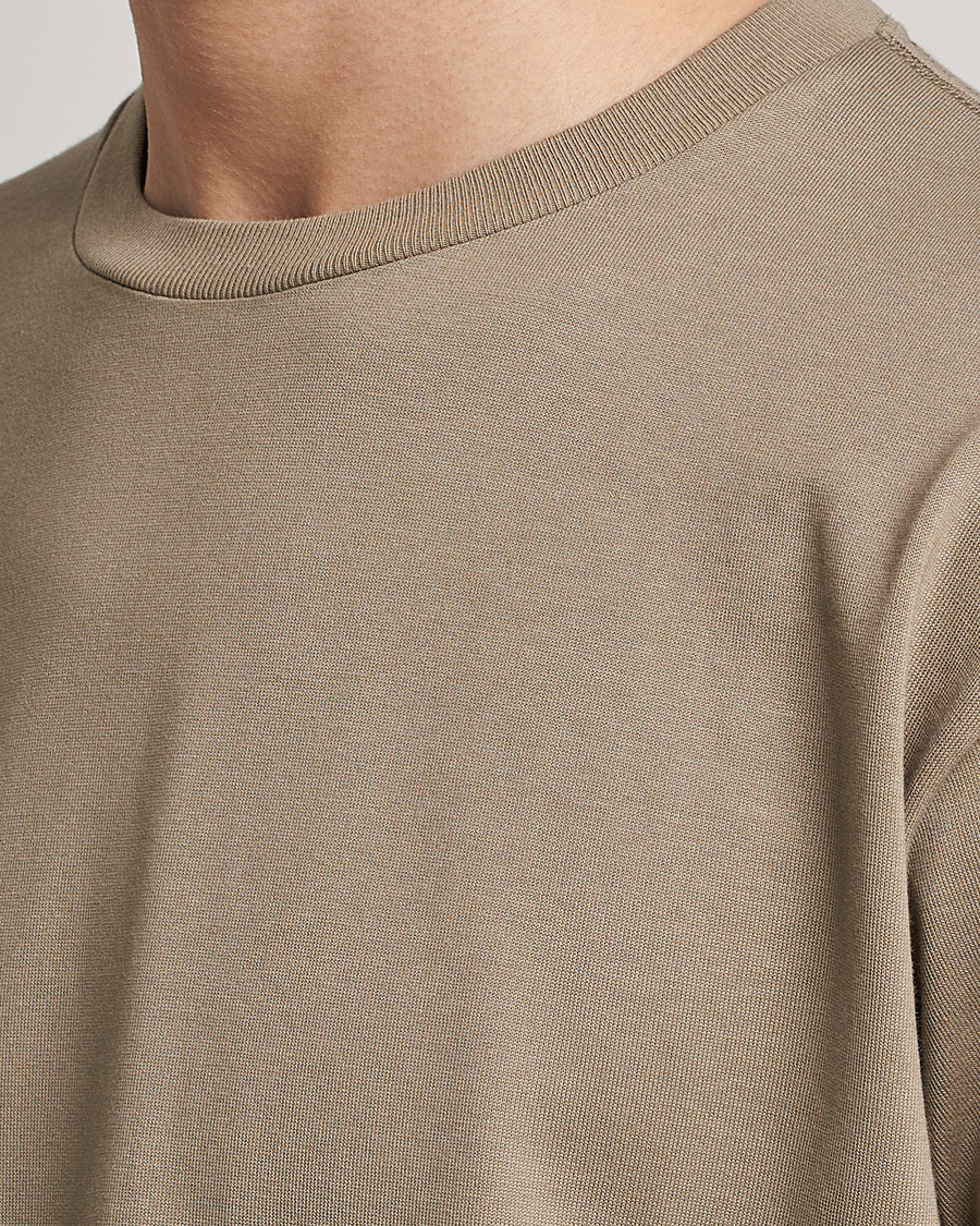 Hombres | Camisetas | Auralee | Luster Plaiting T-Shirt Khaki Grey