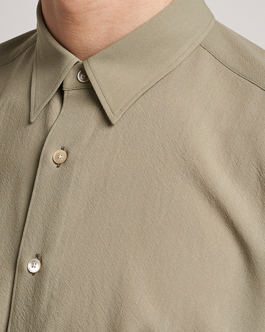 Hombres | Camisas | Auralee | Viyella Wool Shirt Light Khaki