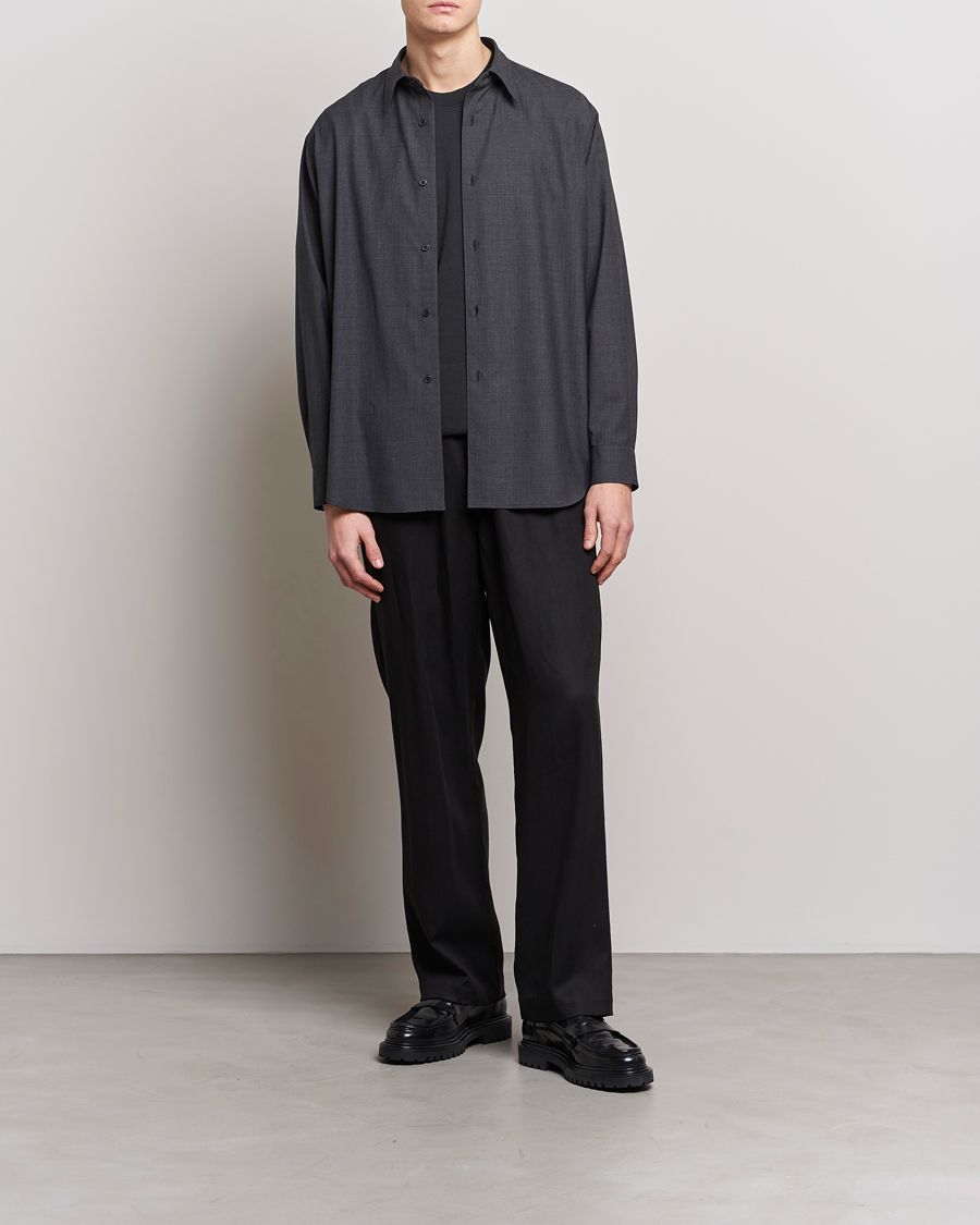 Hombres | Camisas | Auralee | Tropical Wool Shirt Charcoal