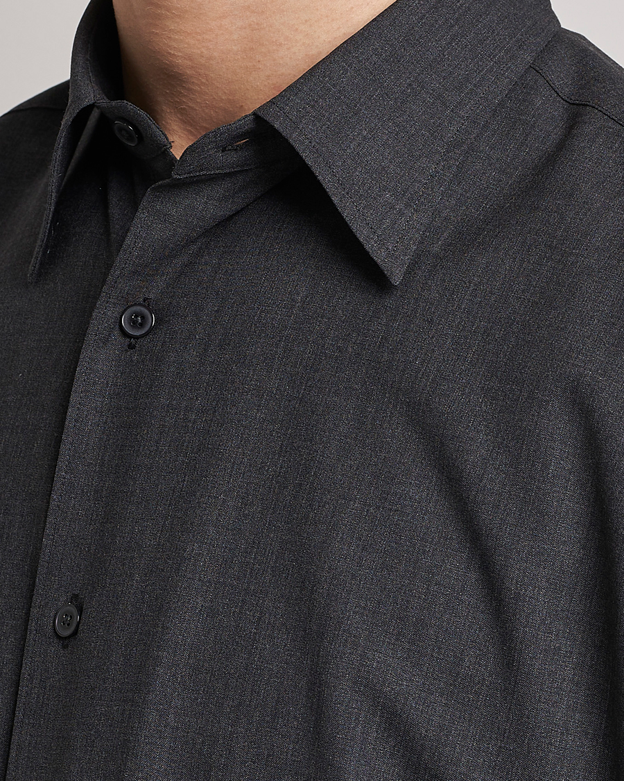 Hombres | Camisas | Auralee | Tropical Wool Shirt Charcoal