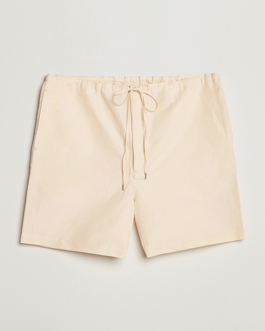 Hombres | Pantalones cortos | Auralee | Finx Linen Easy Shorts Ecru