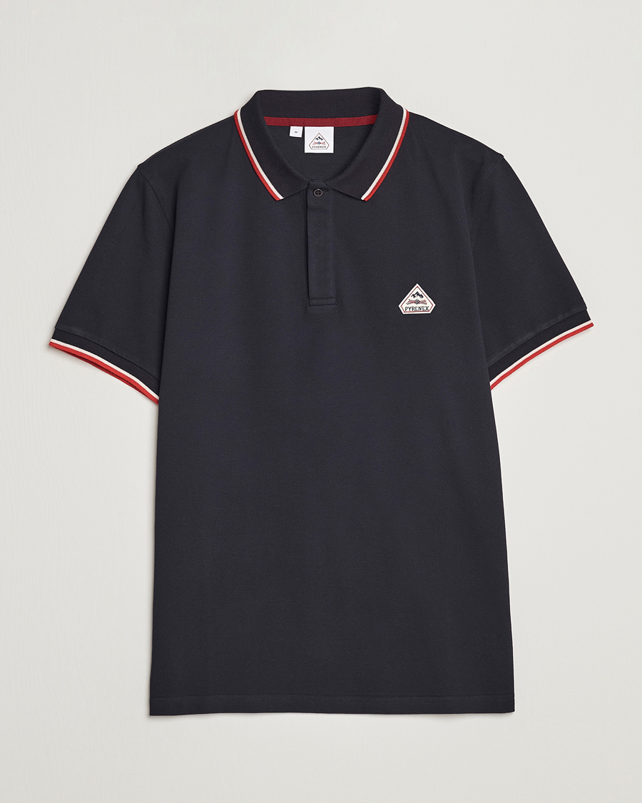 Hombres | Polos | Pyrenex | Leyre Cotton Logo Polo Deep Ink