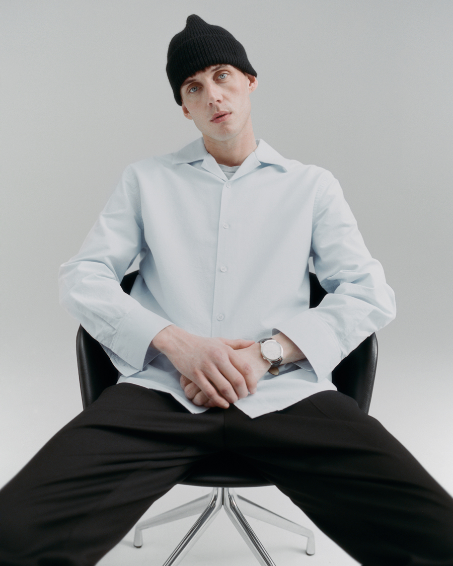 Hombres | Camisas | Filippa K | Oxford Overshirt Ice Blue