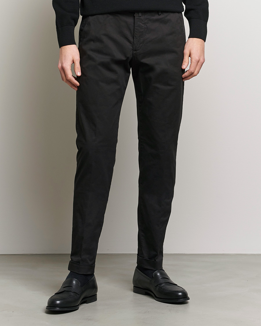 Hombres | Pantalones | Briglia 1949 | Slim Fit Cotton Chinos Black