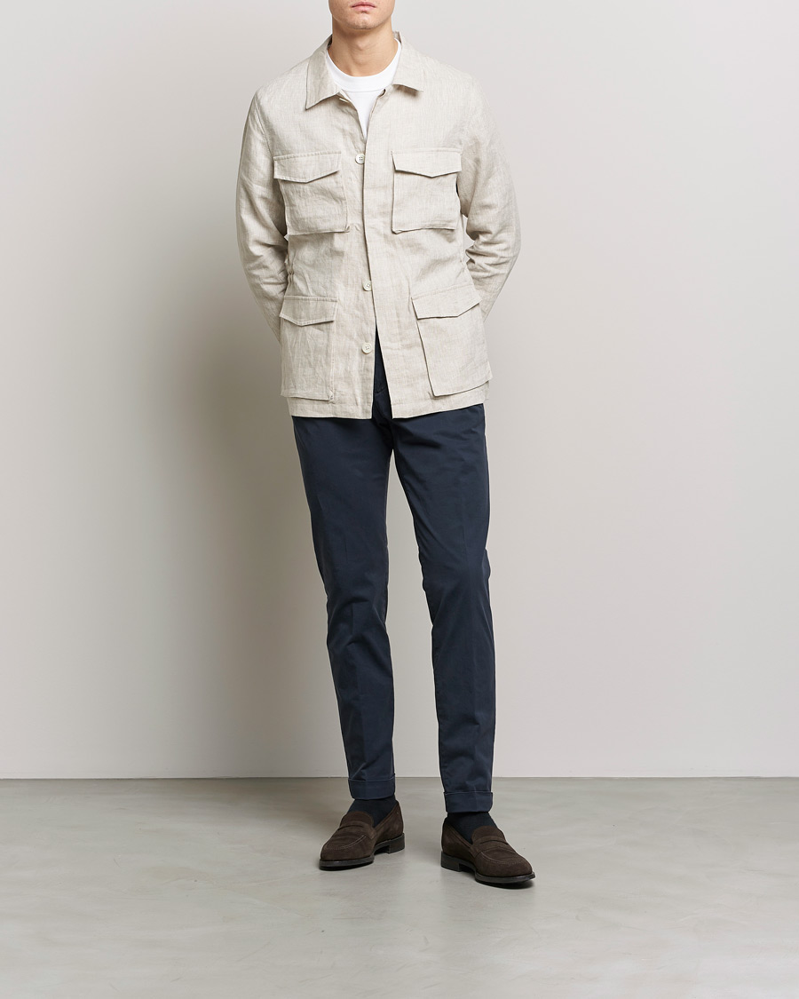 Hombres | Pantalones | Briglia 1949 | Slim Fit Cotton Chinos Navy