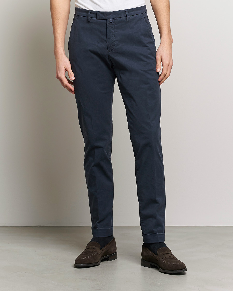 Hombres | Pantalones | Briglia 1949 | Slim Fit Cotton Chinos Navy