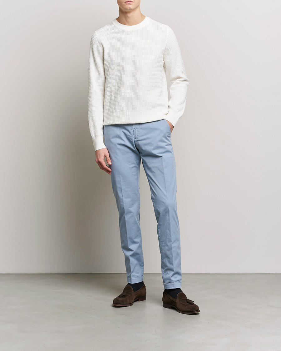 Hombres | Pantalones | Briglia 1949 | Slim Fit Cotton Chinos Light Blue