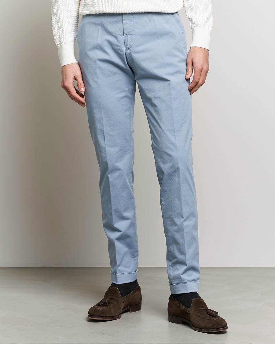 Hombres | Pantalones | Briglia 1949 | Slim Fit Cotton Chinos Light Blue
