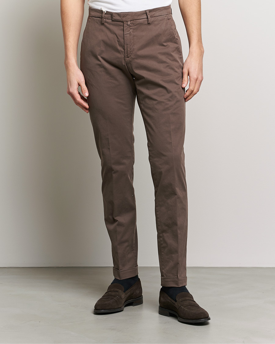Hombres | Pantalones | Briglia 1949 | Slim Fit Cotton Chinos Brown