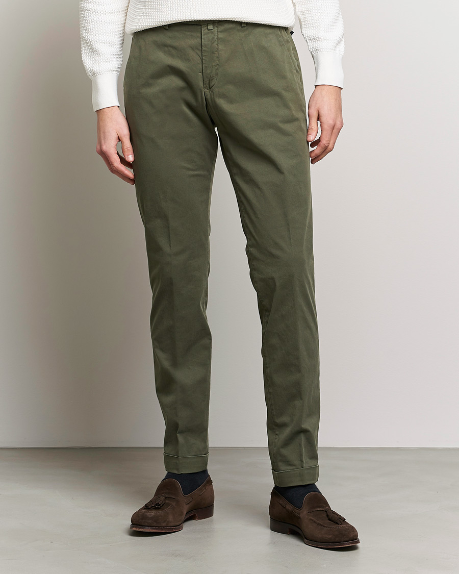 Hombres | Pantalones | Briglia 1949 | Slim Fit Cotton Chinos Olive