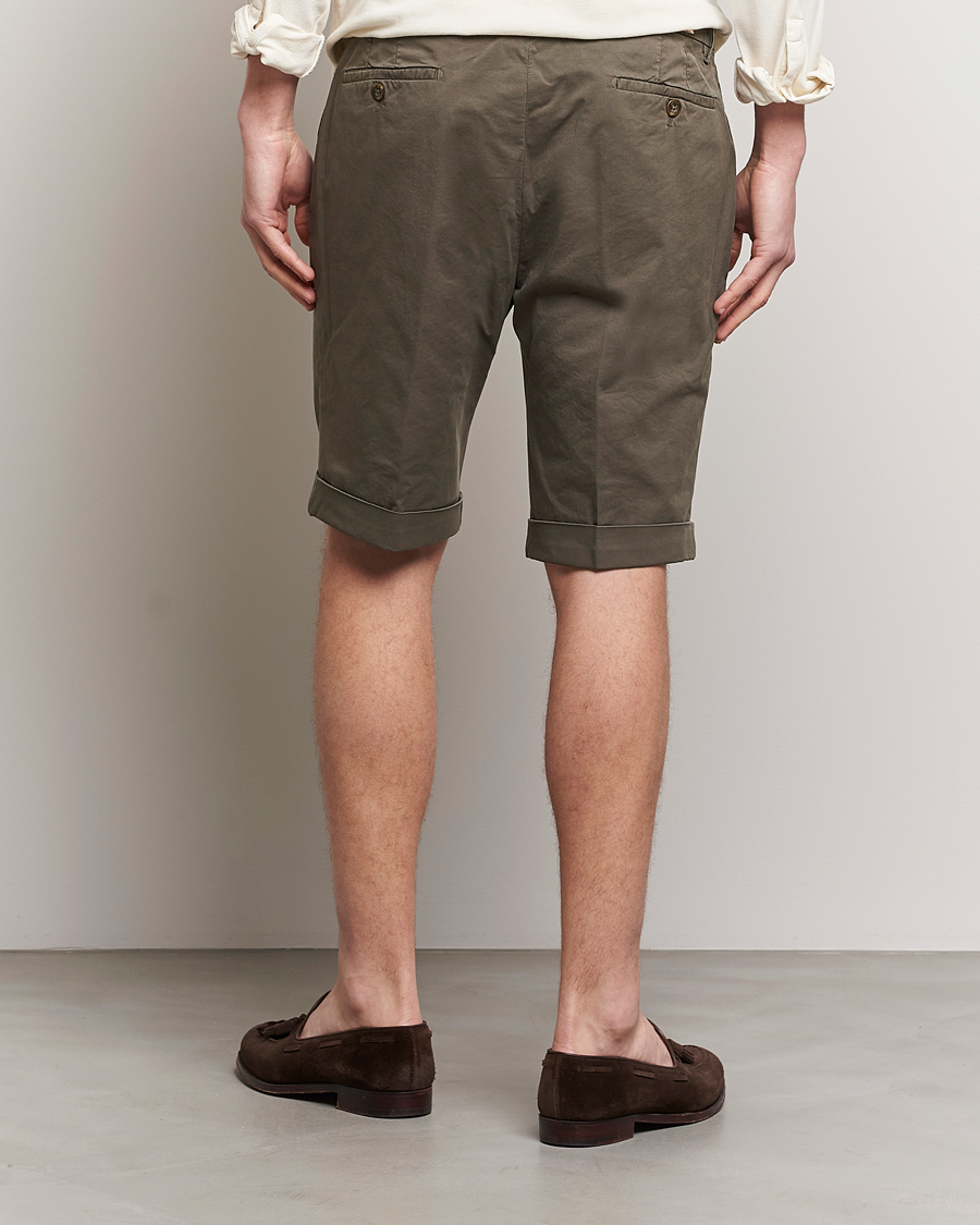 Hombres | Pantalones cortos | Briglia 1949 | Pleated Cotton Shorts Brown