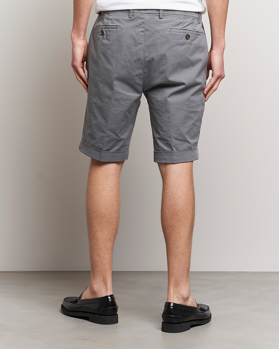 Hombres | Pantalones cortos | Briglia 1949 | Pleated Cotton Shorts Grey