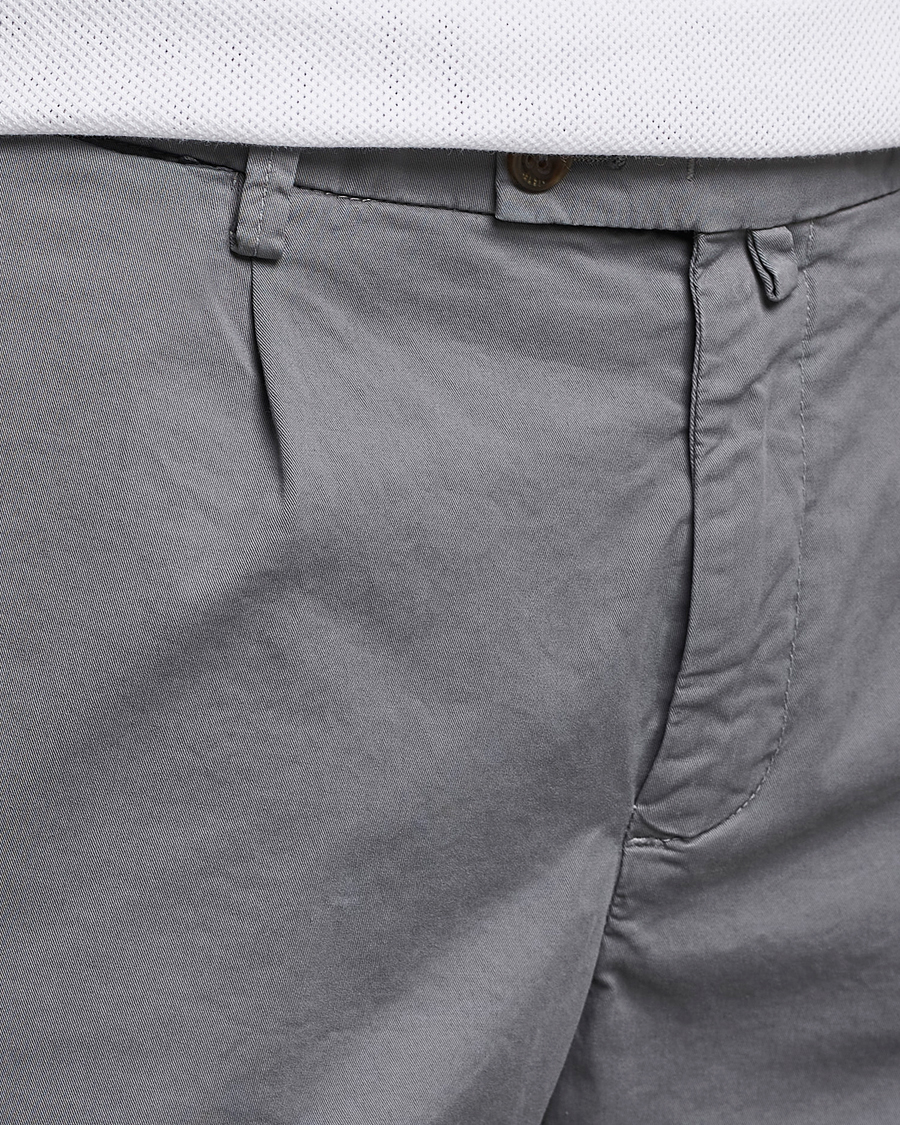 Hombres | Pantalones cortos | Briglia 1949 | Pleated Cotton Shorts Grey