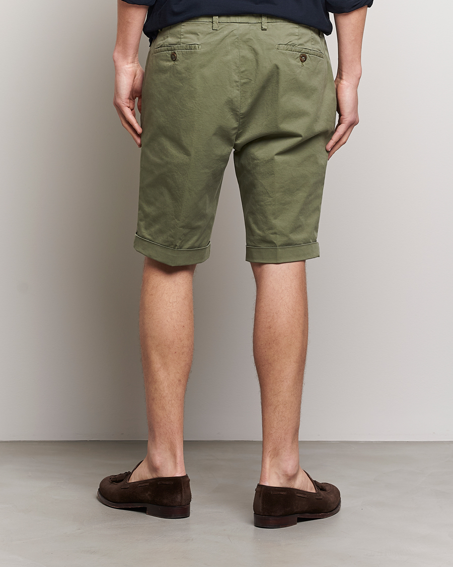 Hombres | Pantalones cortos | Briglia 1949 | Pleated Cotton Shorts Olive