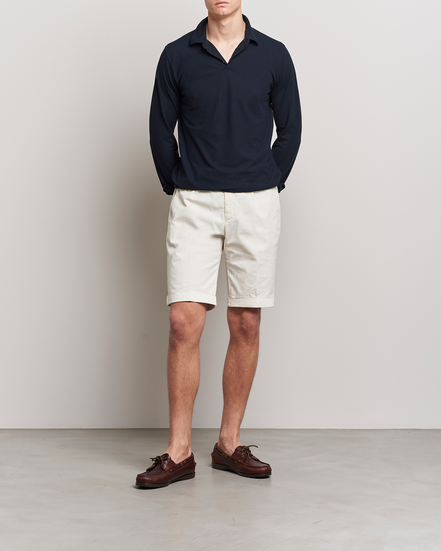 Hombres | Pantalones cortos | Briglia 1949 | Pleated Cotton Shorts Cream