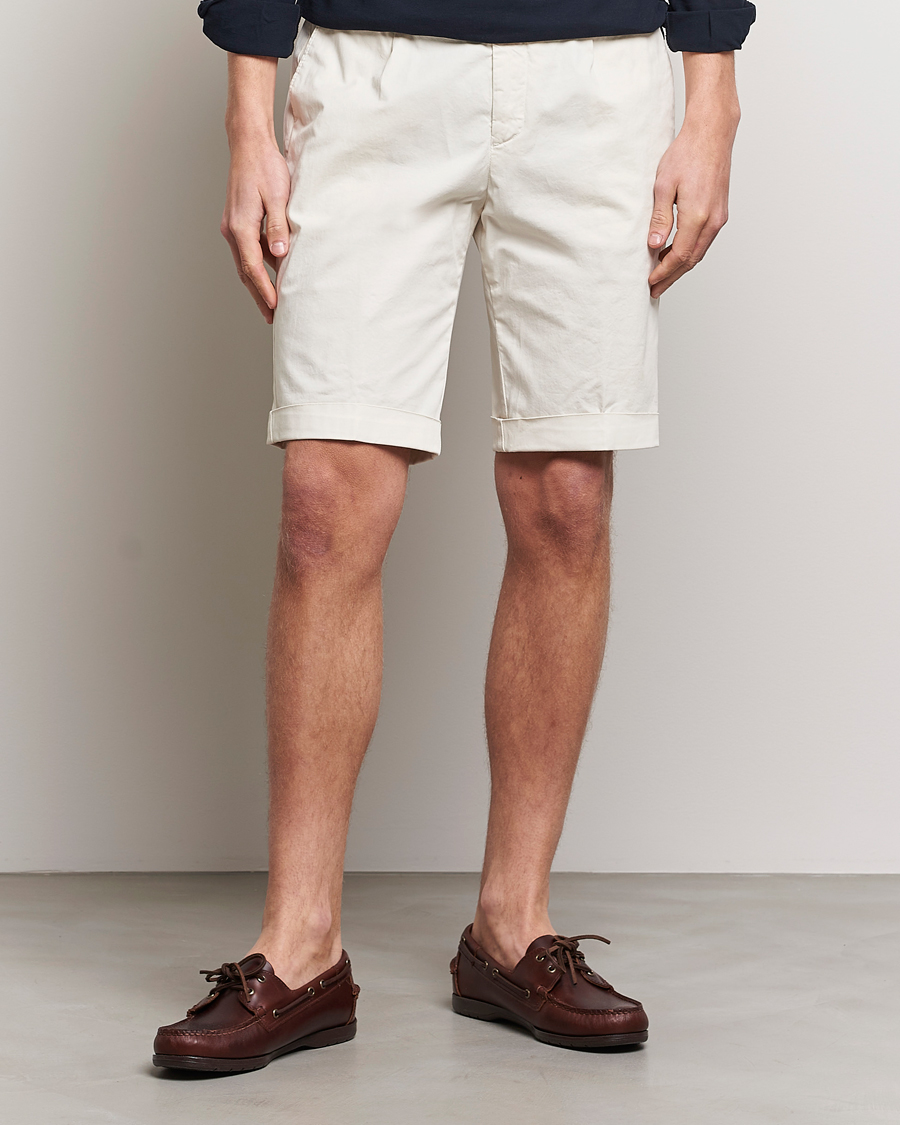 Hombres | Pantalones cortos | Briglia 1949 | Pleated Cotton Shorts Cream