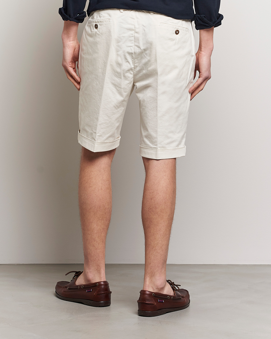 Hombres | Pantalones cortos | Briglia 1949 | Pleated Cotton Shorts Cream