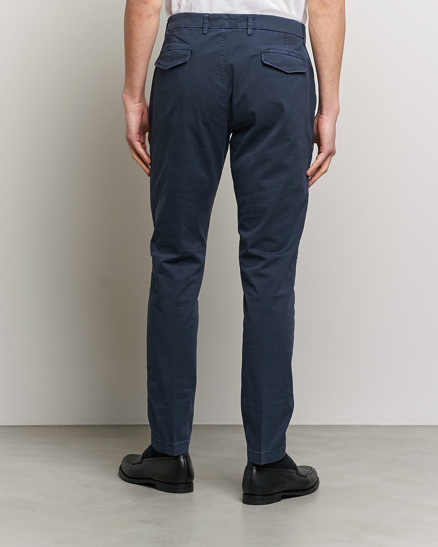 Hombres | Pantalones | Briglia 1949 | Tapered Fit Cotton Twill Stretch Chinos Navy