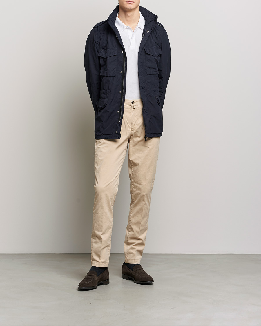 Hombres | Pantalones | Briglia 1949 | Tapered Fit Cotton Twill Stretch Chinos Beige