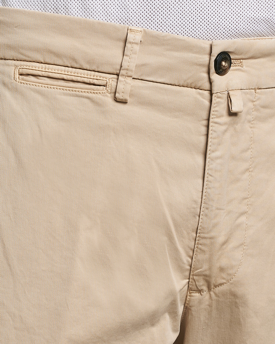 Hombres | Pantalones | Briglia 1949 | Tapered Fit Cotton Twill Stretch Chinos Beige