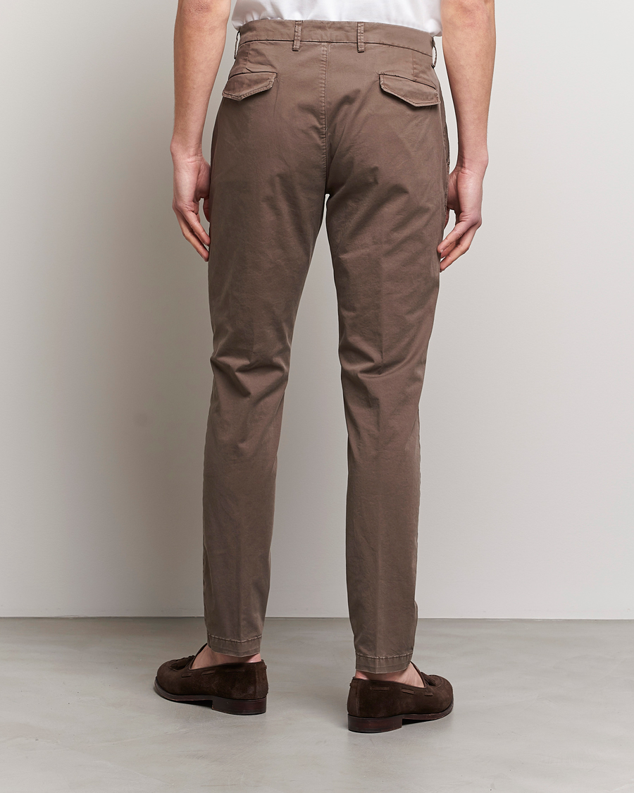 Hombres | Pantalones | Briglia 1949 | Tapered Fit Cotton Twill Stretch Chinos Brown