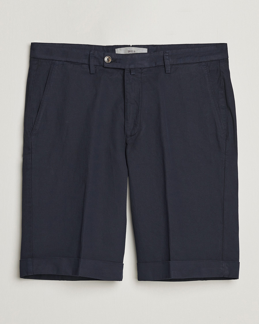 Hombres | Pantalones cortos | Briglia 1949 | Linen/Cotton Shorts Navy