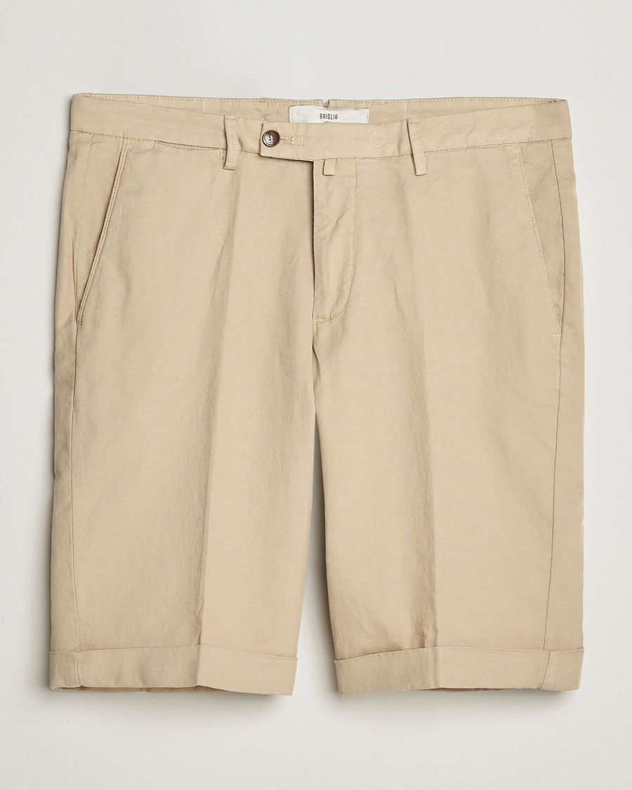 Hombres | Pantalones cortos | Briglia 1949 | Linen/Cotton Shorts Beige