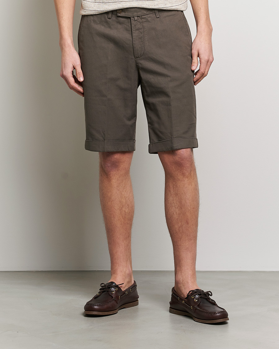 Hombres | Pantalones cortos | Briglia 1949 | Linen/Cotton Shorts Brown